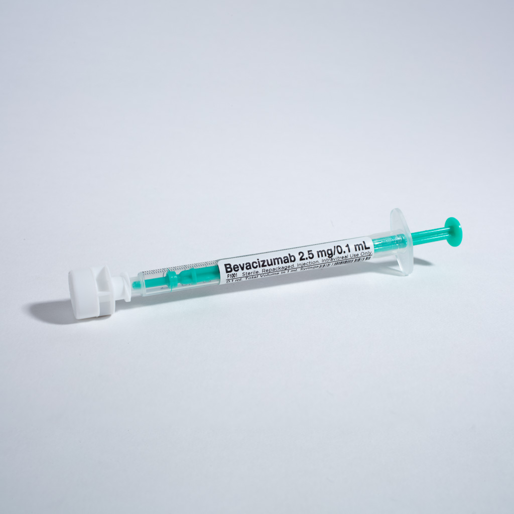 Bevacizumab (Avastin®) 2.5 mg/0.1 mL, repackaged in a 1 mL Syringe