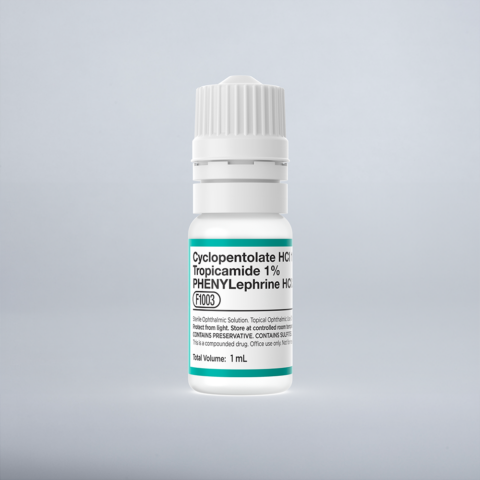 Cyclopentolate HCl 1%, Tropicamide 1%, Phenylephrine HCl 2.5%, 1 mL in ...