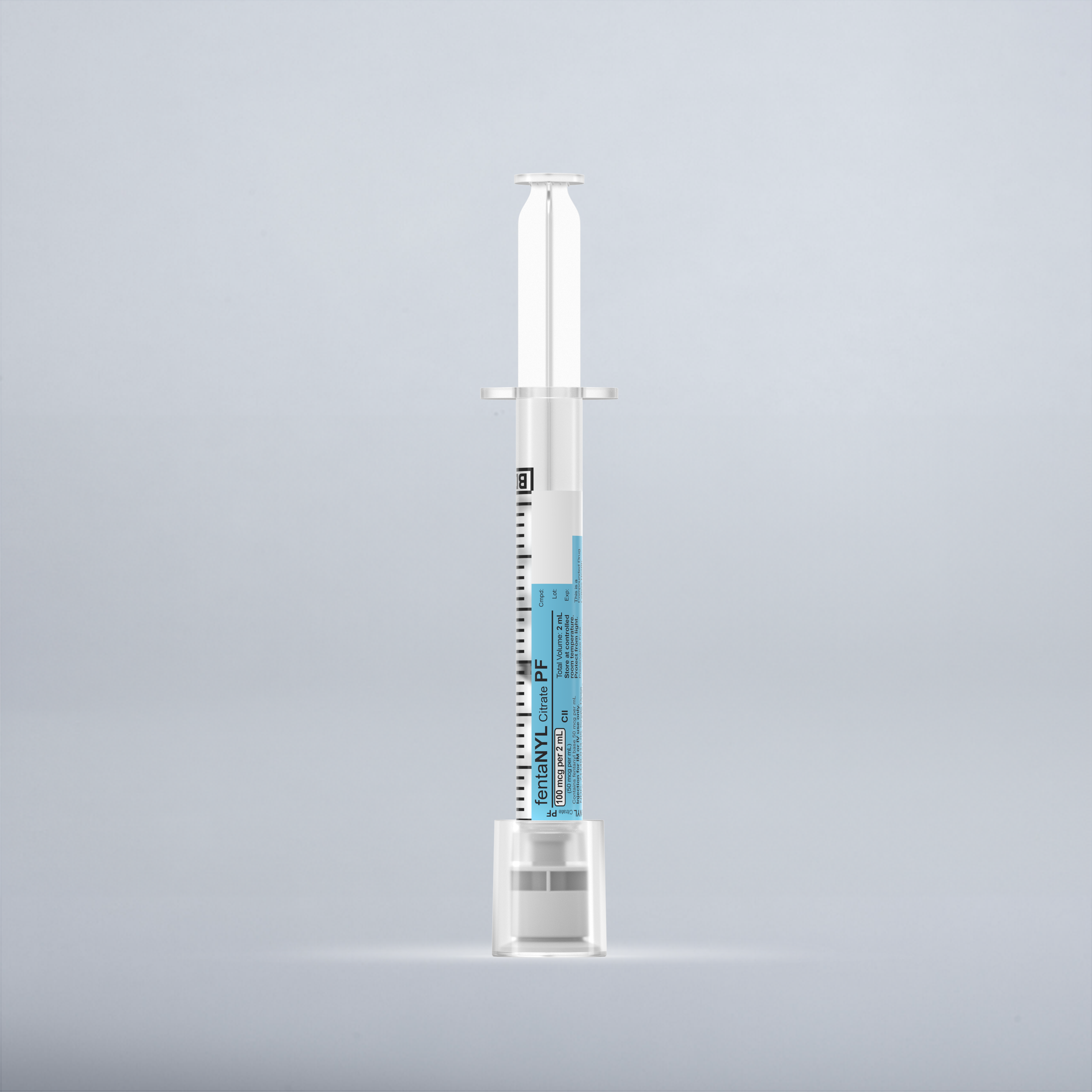Fentanyl 50 mcg/mL (as Fentanyl Citrate) preservative free, 2 mL in 3 mL Syringe