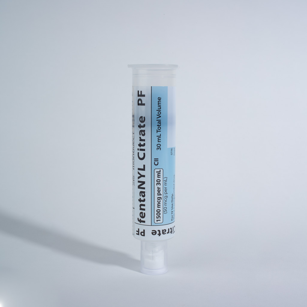 Fentanyl 50 mcg/mL (as Fentanyl Citrate) preservative free, 30 mL in 35 mL Syringe