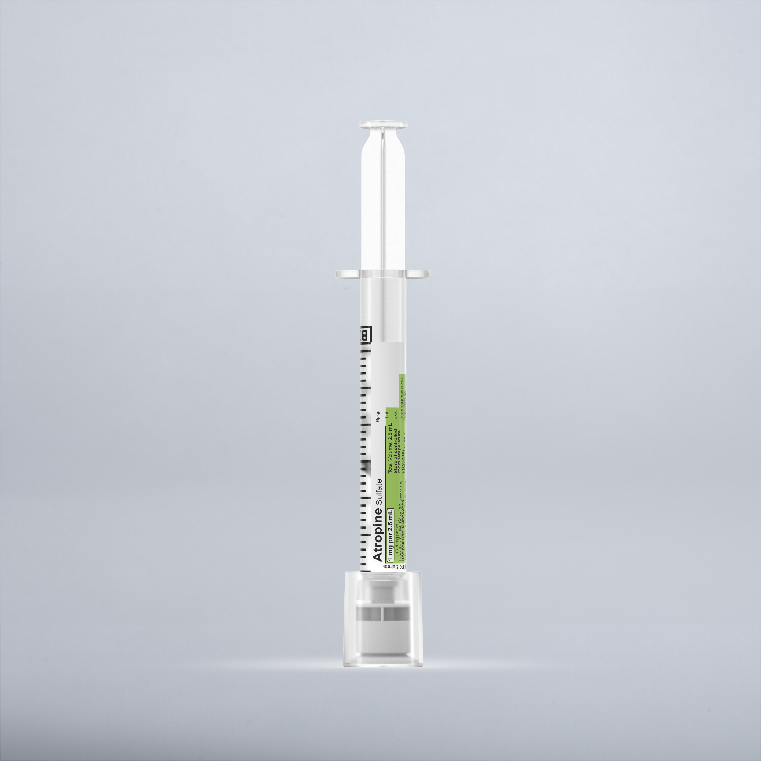 Atropine Sulfate 0.4 mg/mL, 2.5 mL in 3 mL Syringe