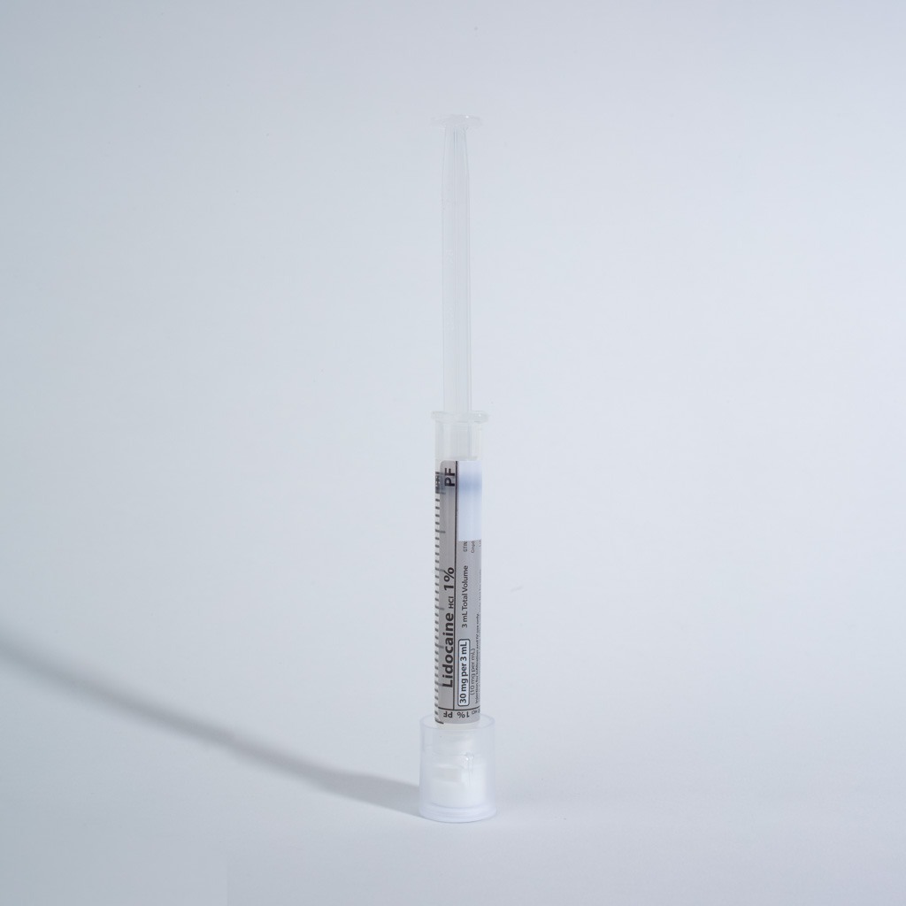 Lidocaine HCI 1%, preservative free, 3 mL in a 3 mL Syringe