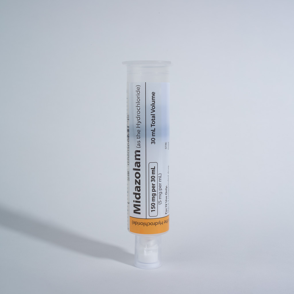 Midazolam 5mg/mL, 30 mL in 35 mL Syringe PCA