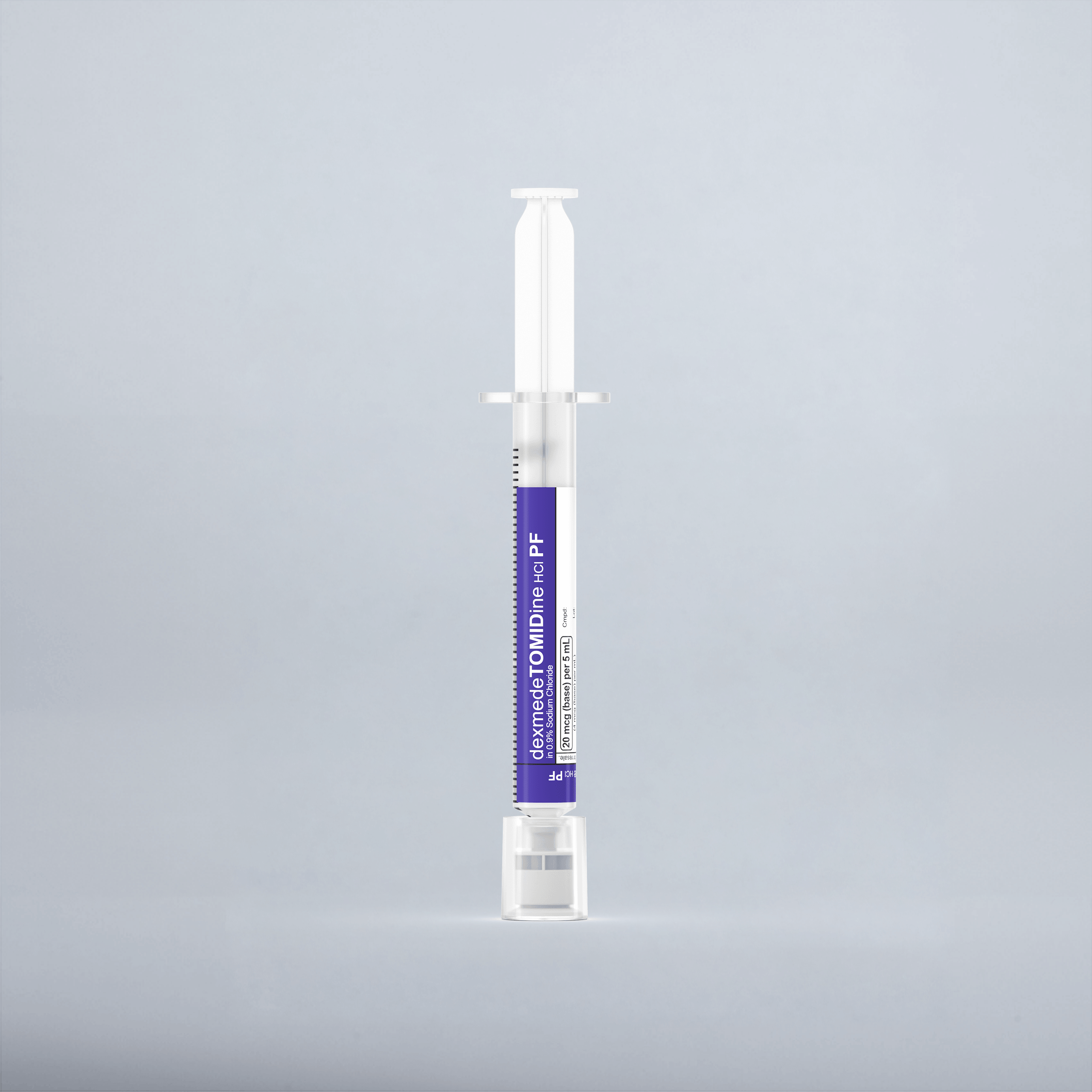 Dexmedetomidine HCl 4mcg/mL preservative free, 5 mL in 5 mL Syringe