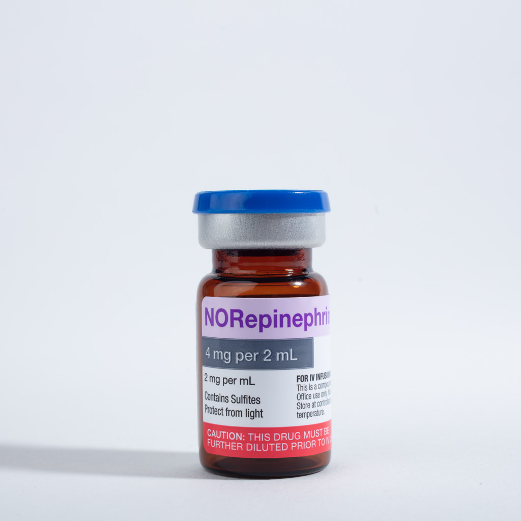Norepinephrine Bitartrate 4 mg (2 mg/mL) concentrated vial