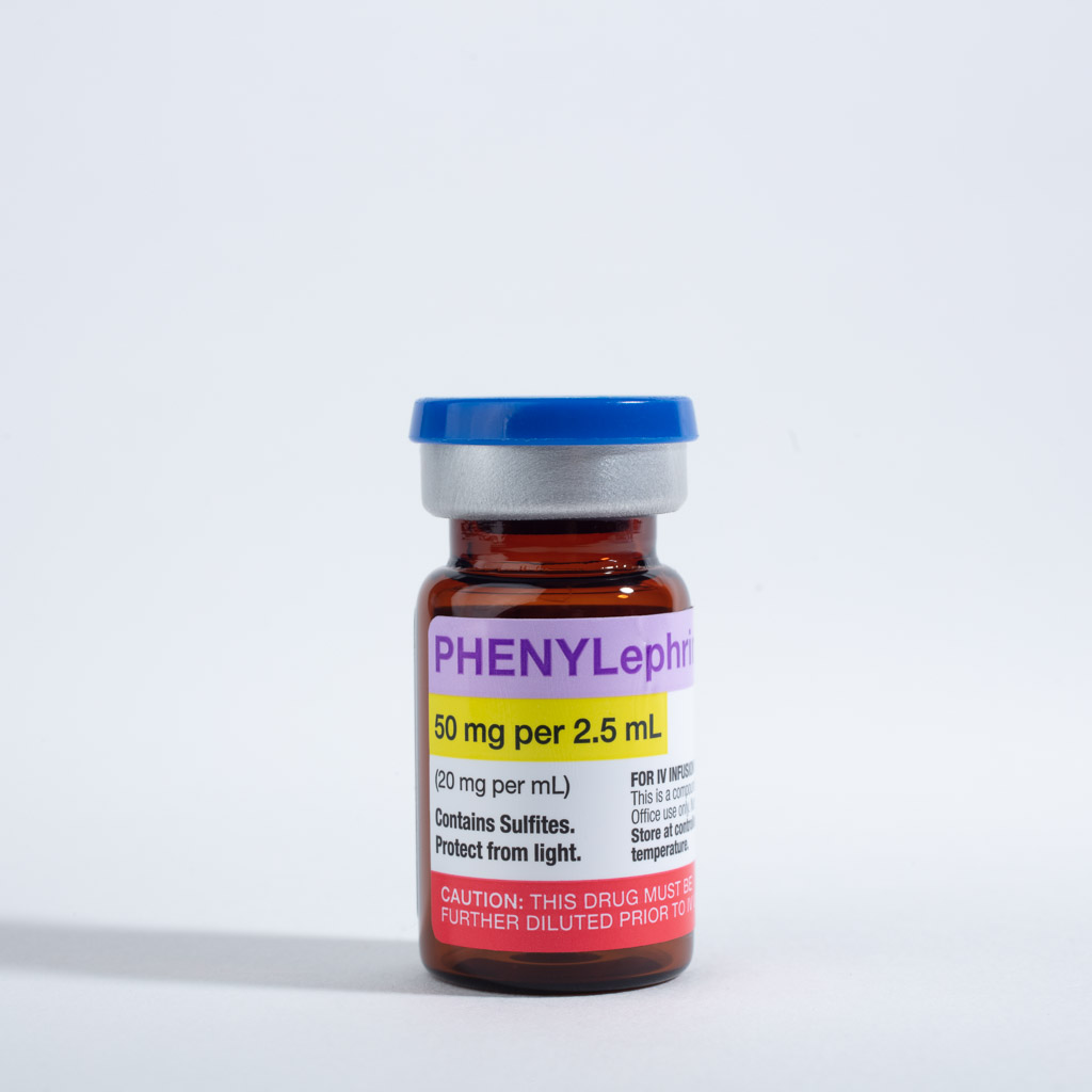Phenylephrine HCl 50 mg (20 mg/mL) concentrated vial