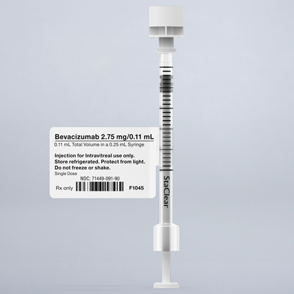 Bevacizumab (Avastin®) 2.75 mg/0.11 mL, repackaged in a 0.25 mL Syringe