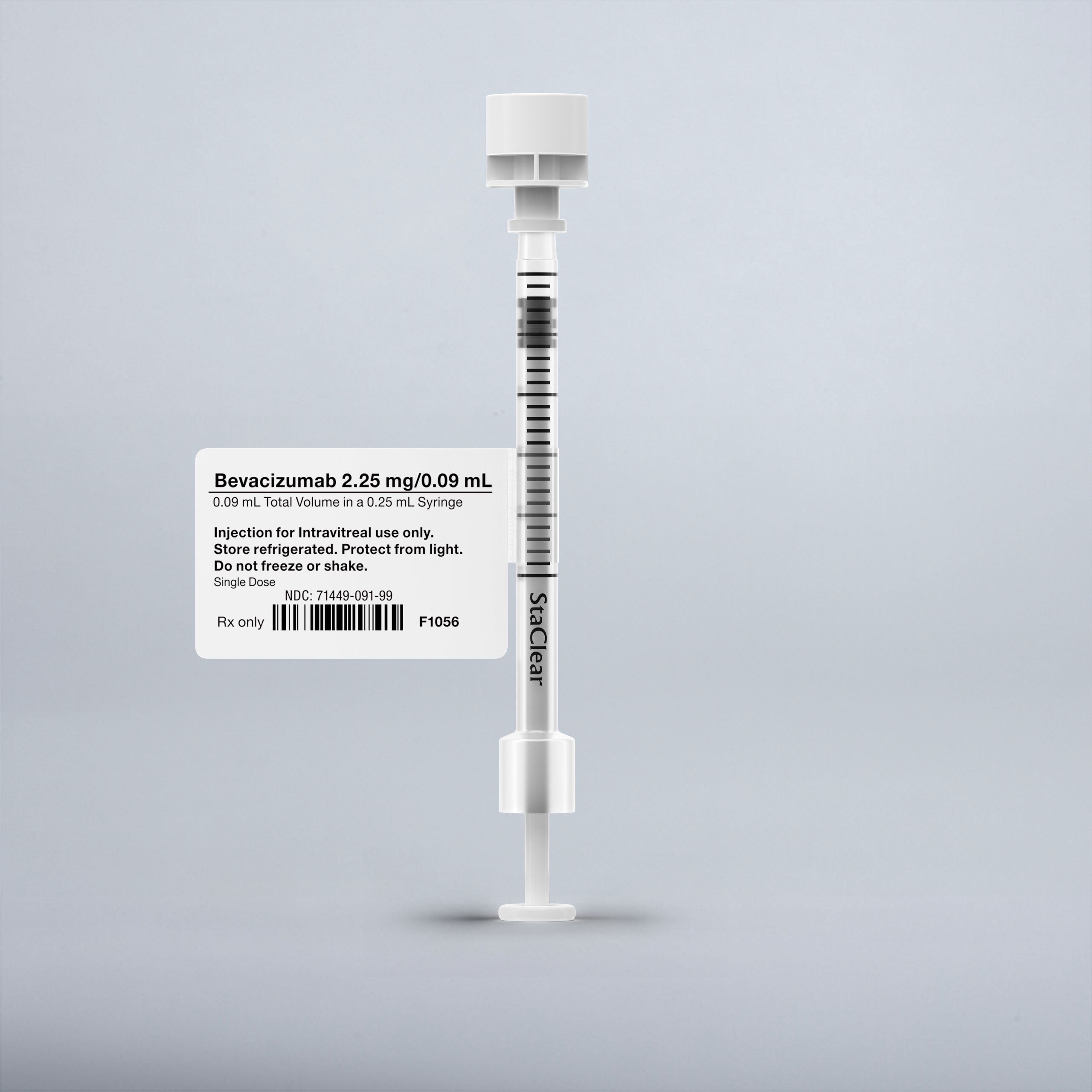 Bevacizumab (Avastin®) 2.25 mg/0.09 mL, repackaged in a 0.25 mL Syringe