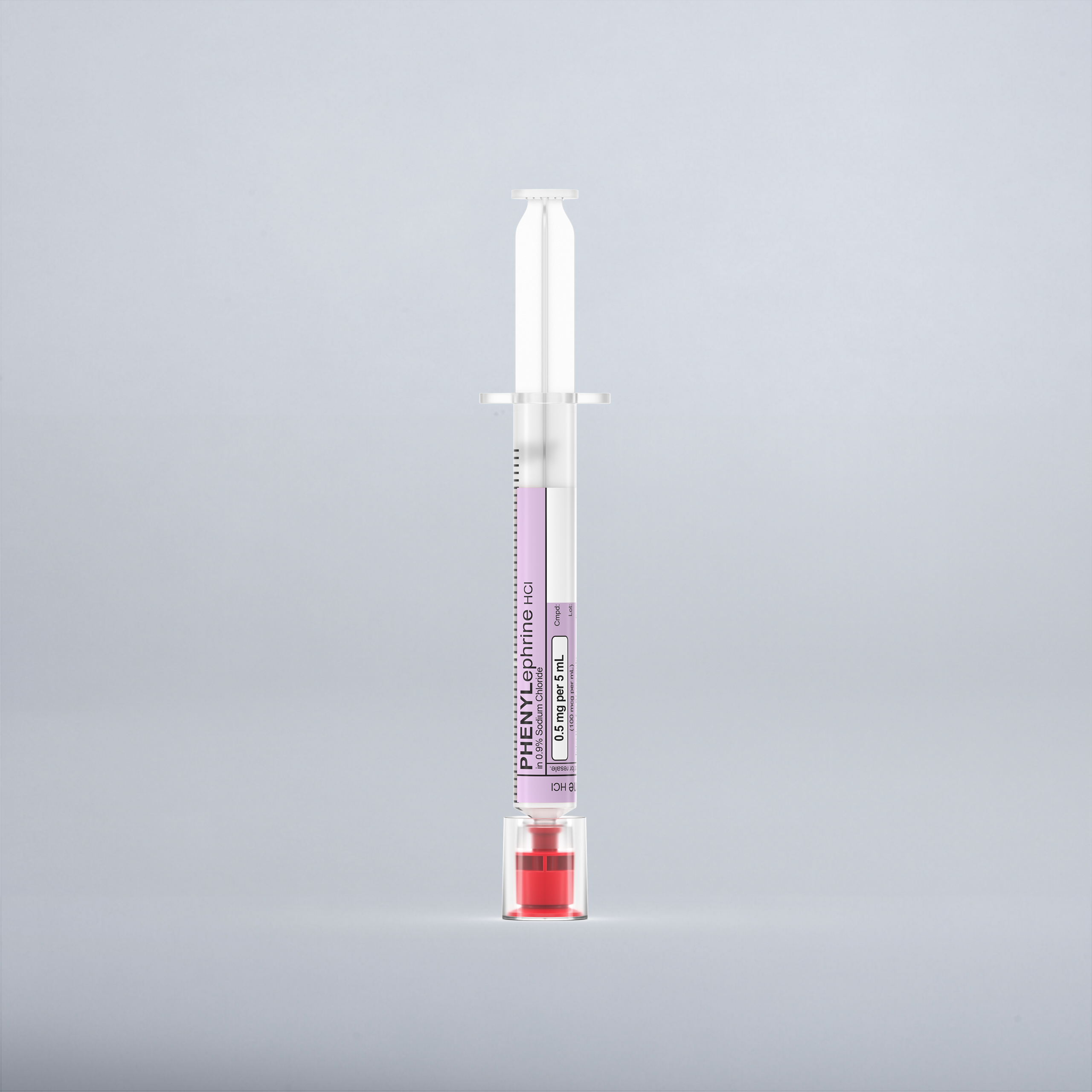 Phenylephrine HCl 100 mcg/mL, 5 mL in 5 mL Syringe