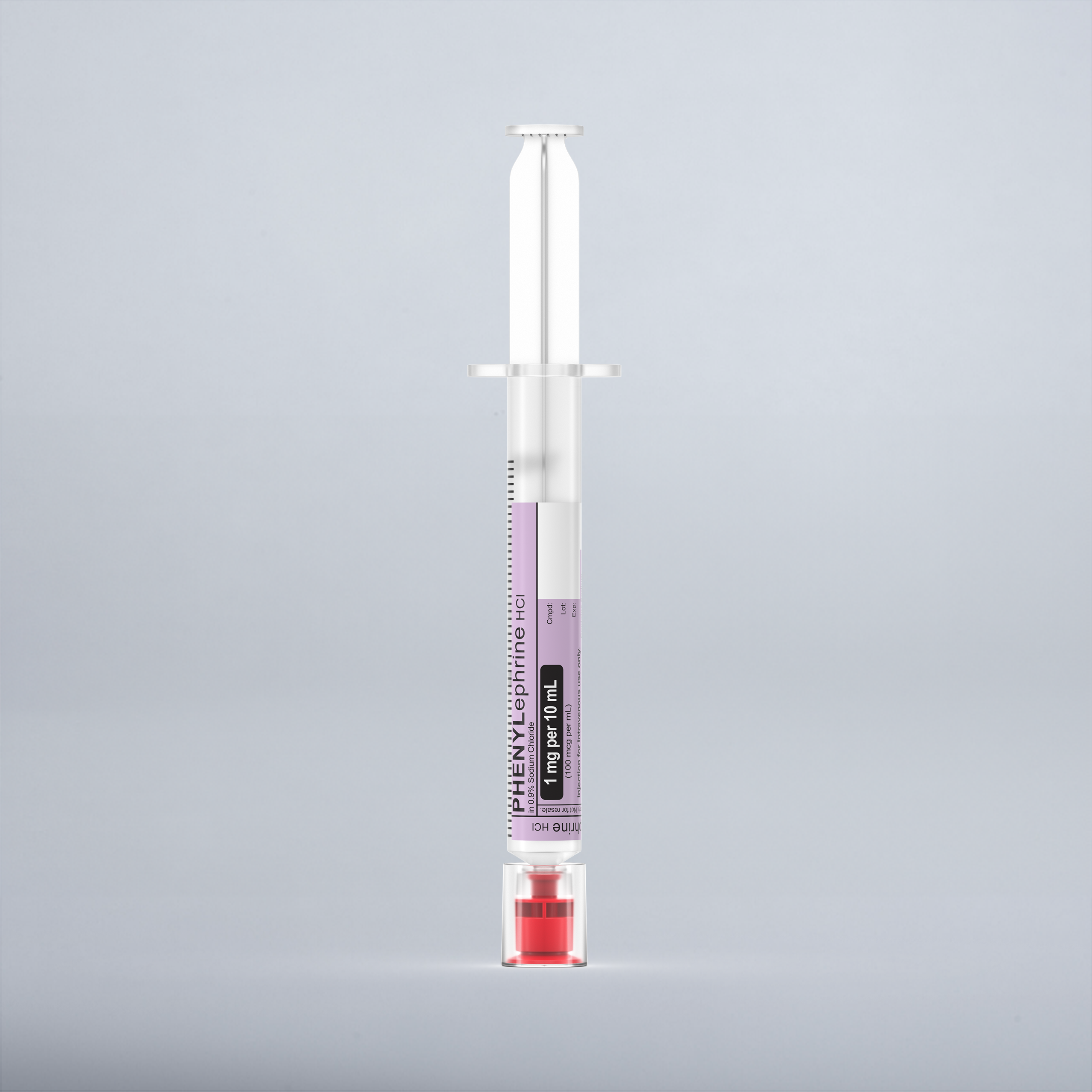 Phenylephrine HCl 100 mcg/mL, 10 mL in 10 mL Syringe