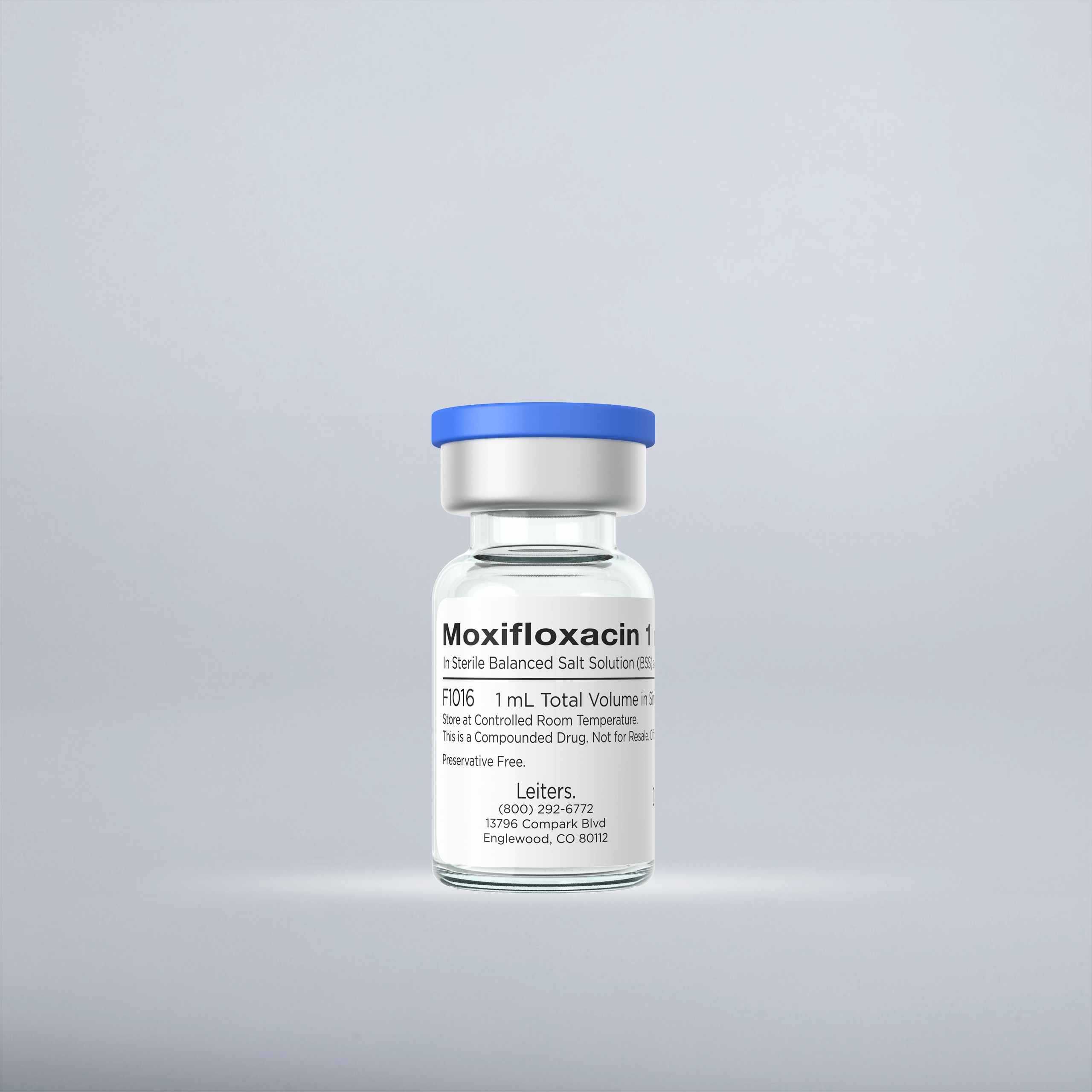 Moxifloxacin 1 mg/mL, 1 mL in a 2 mL vial