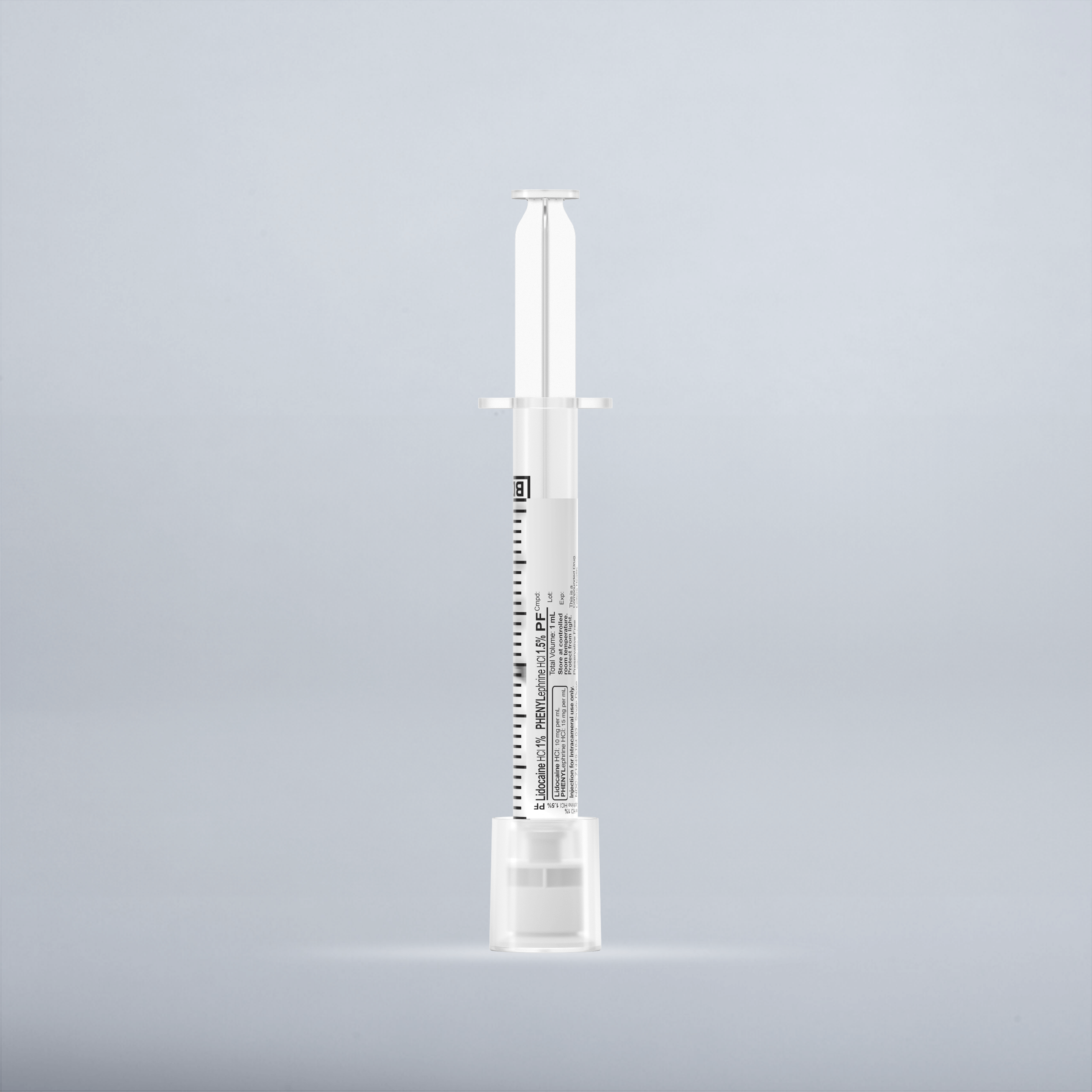 Lidocaine HCl 1%, Phenylephrine HCl 1.5%, 1 mL in a 3 mL syringe
