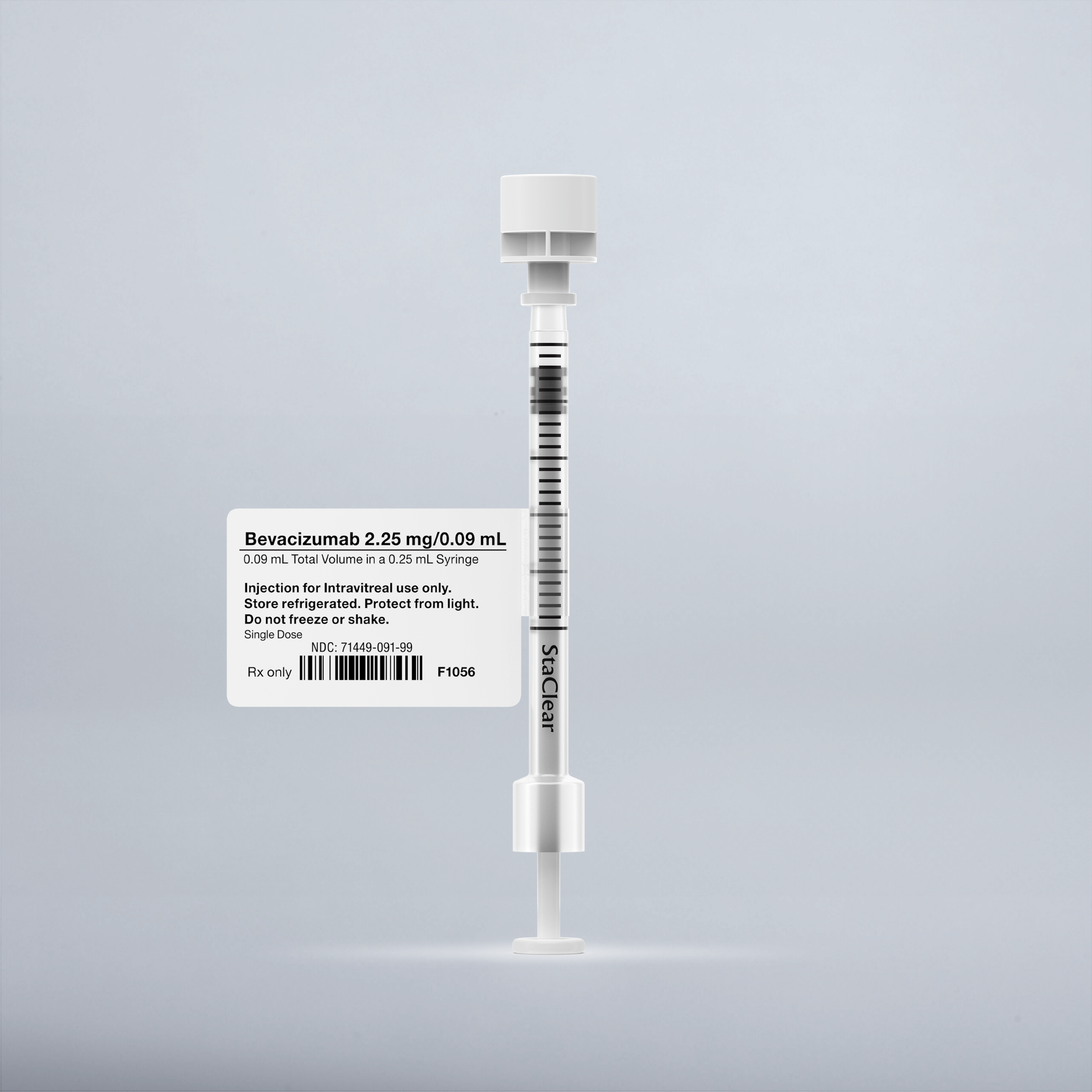 Bevacizumab (Avastin®) 2.25 mg/0.09 mL, repackaged in a 0.25 mL Syringe