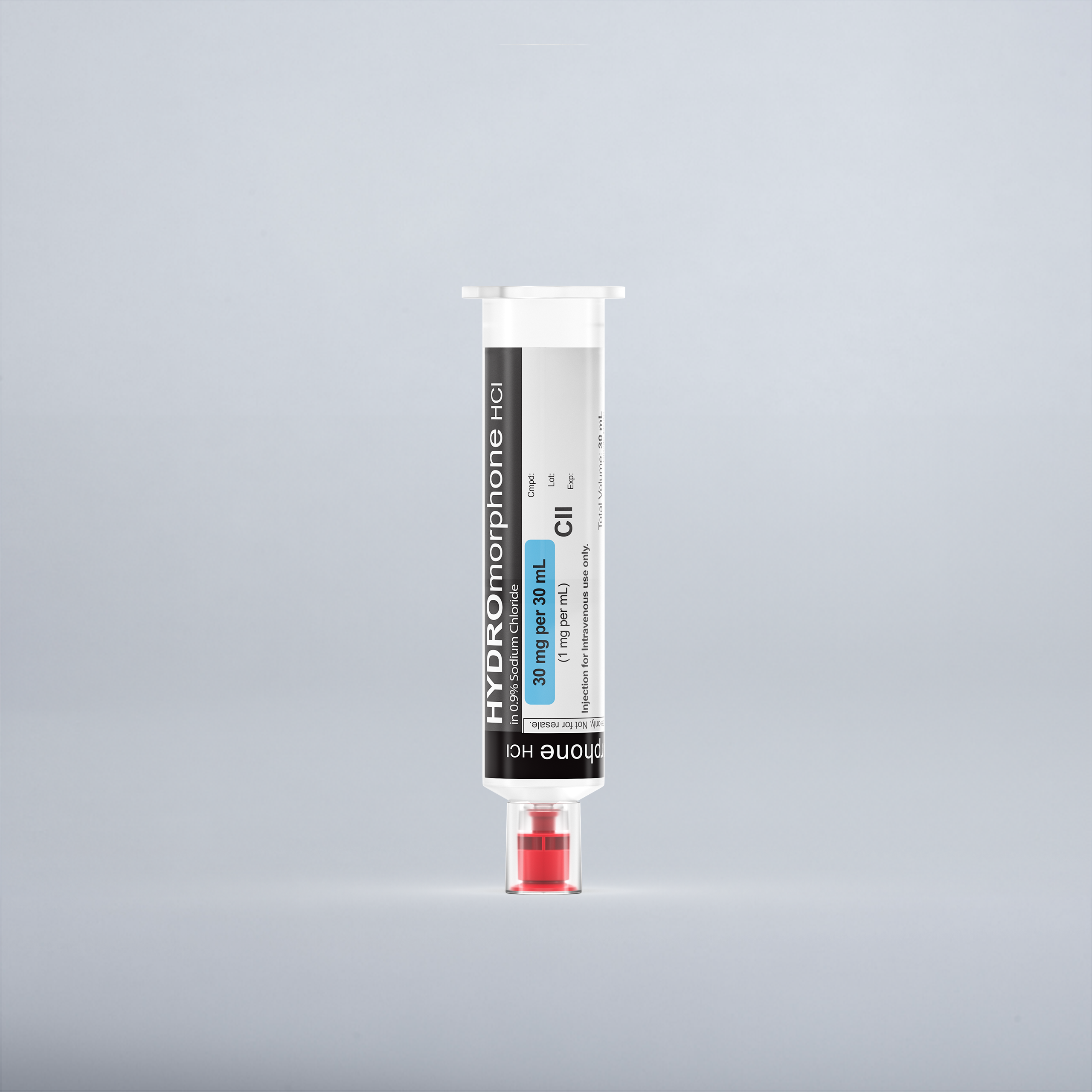 Hydromorphone 1 mg/mL, 30 mL in 35 mL Syringe PCA