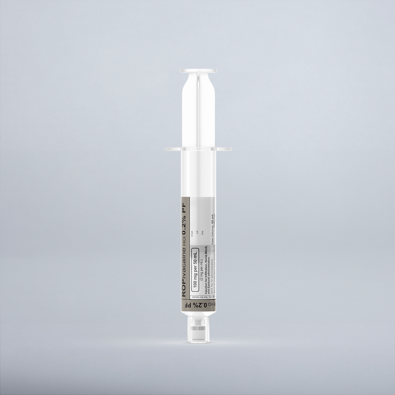 Ropivacaine HCl 0.2%,preservative free, 50 mL in a 50 mL Syringe