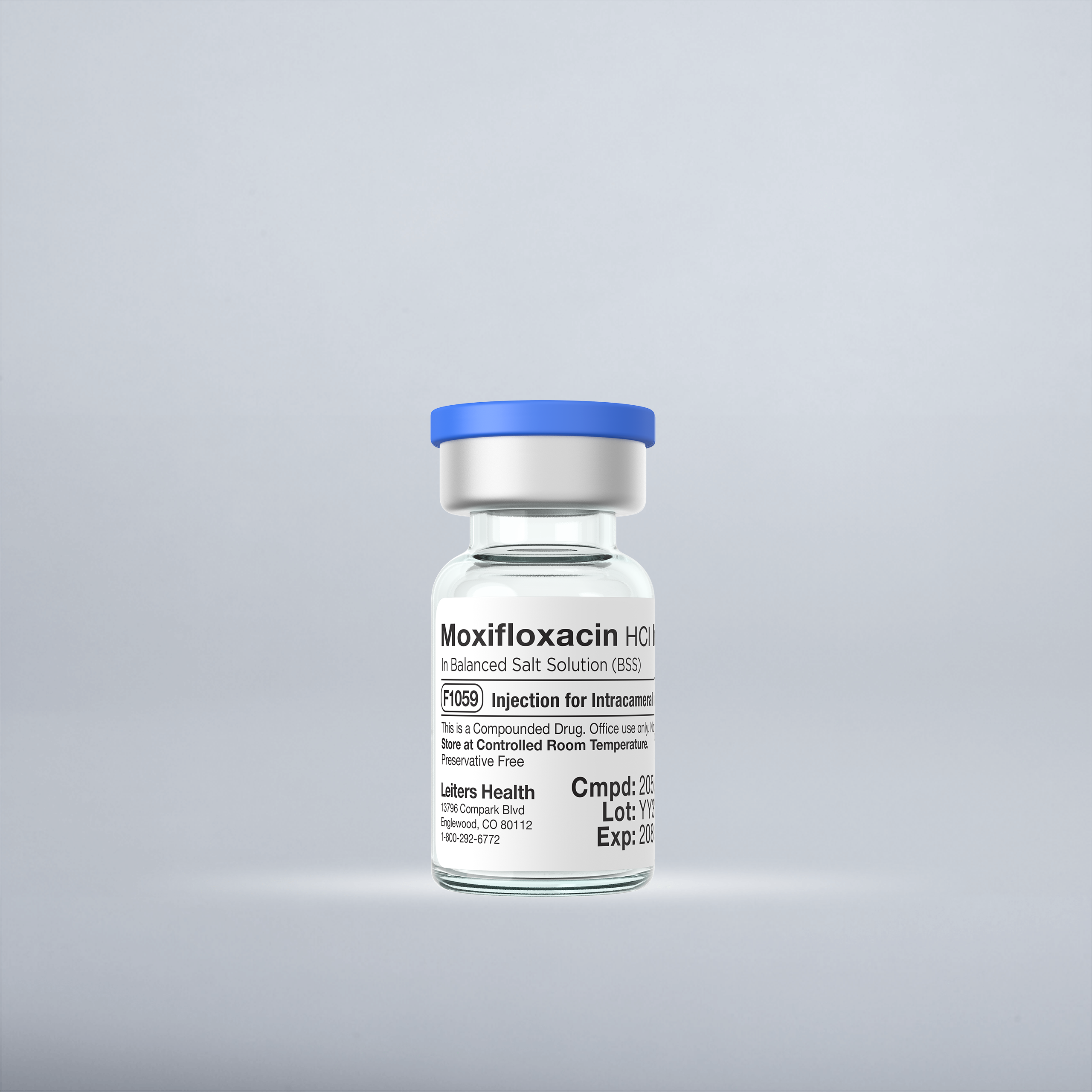 Moxifloxacin HCI 1 mg/mL, 1 mL in a 2 mL Vial, Preservative Free, in BSS (API)